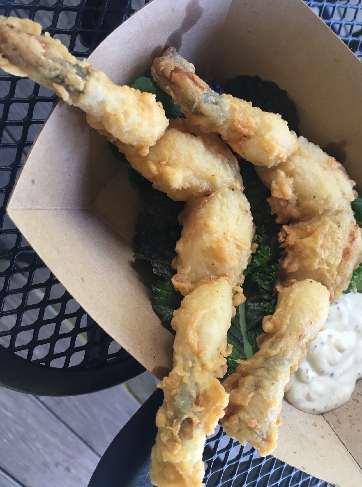 Toadally crispy and tender frog legs from Longfin Grill.
